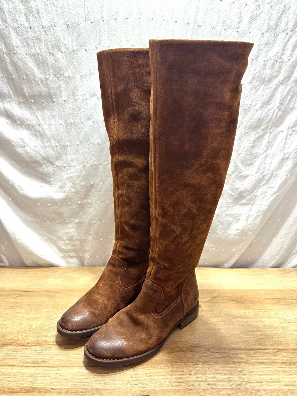Born Broman Over The Knee Boots Rust Brown Distressed 8M